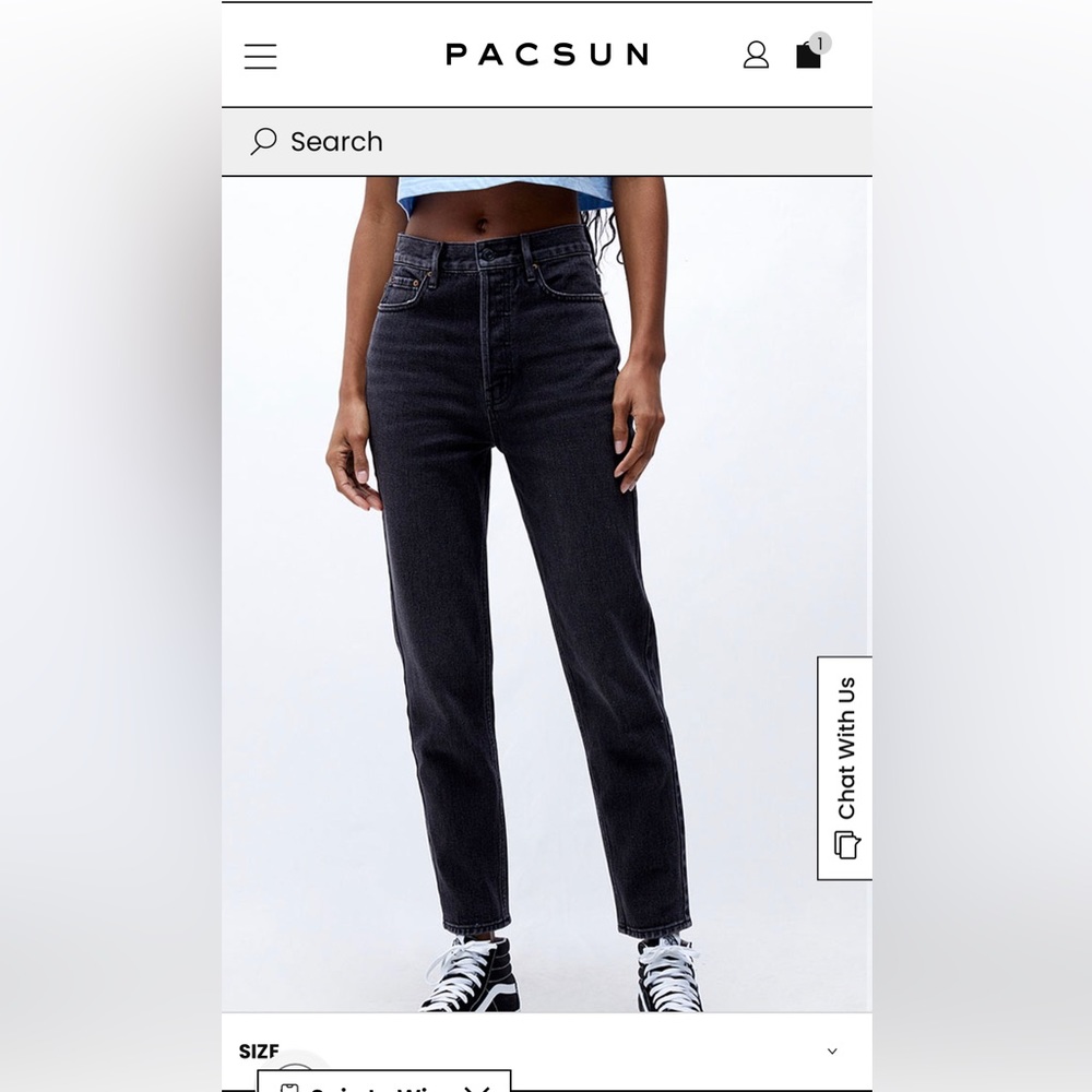 Pacsun black ultra high rise slim jeans size 22
